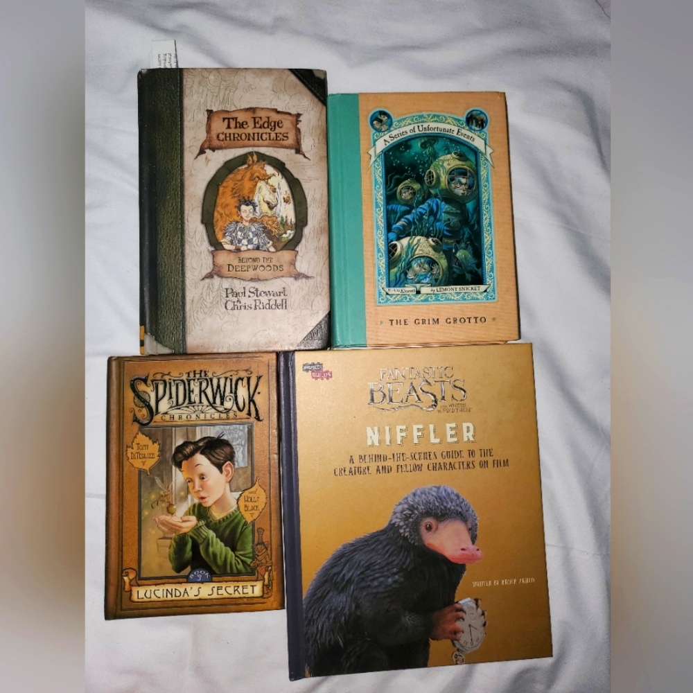 : 4 books The Spiderwick & edge of Chronicles unfortunate events fantastic beast
